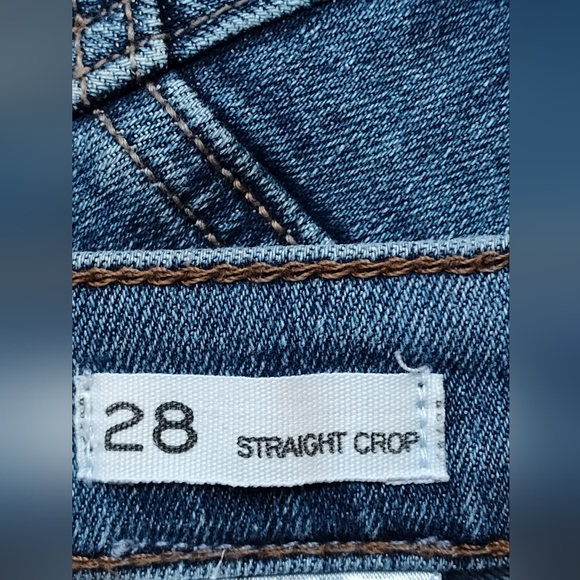Banana Republic Women's Straight Crop Denim Blue Jeans | Distressed | Sz 28 - Picture 4 of 5